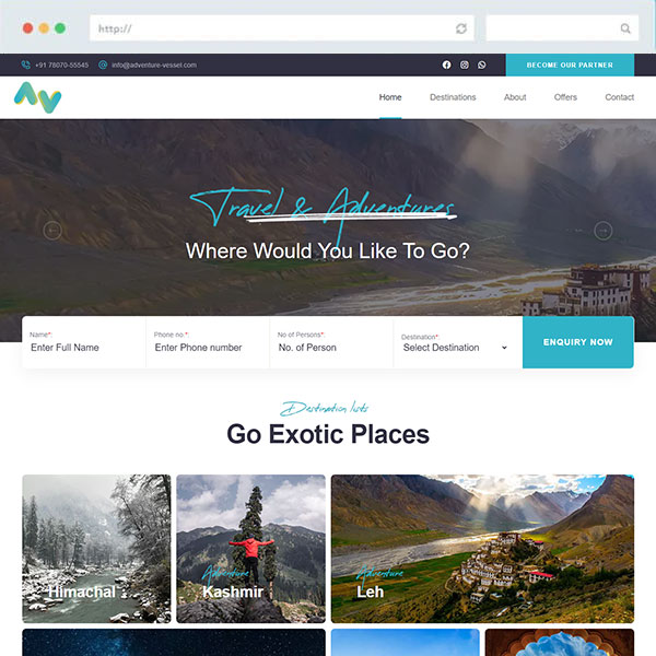 Adventure Vessel Website