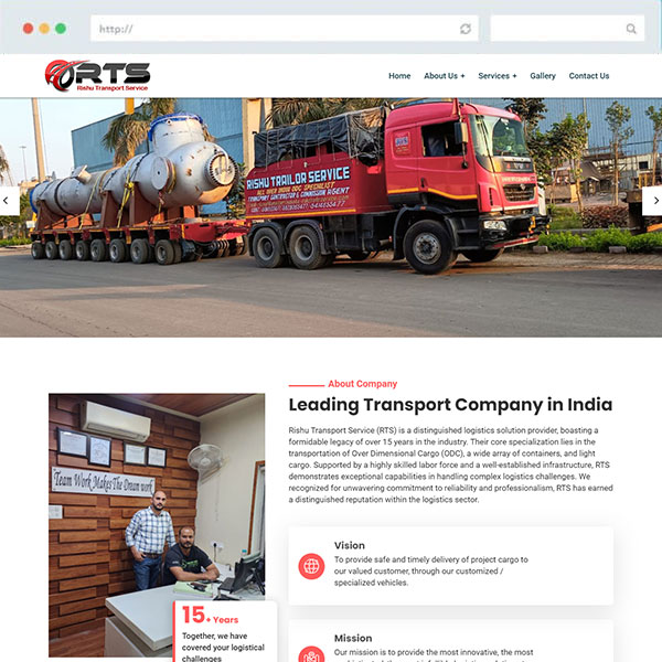 Rishu Transport Service Website